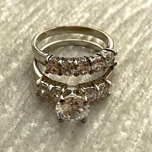 Silver Zirconium Stones Set